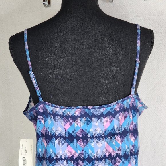 Decree Acrosstown Blue Crop Midriff Spaghetti Strap Cotton Span Cami Top Size XL - Picture 12 of 16